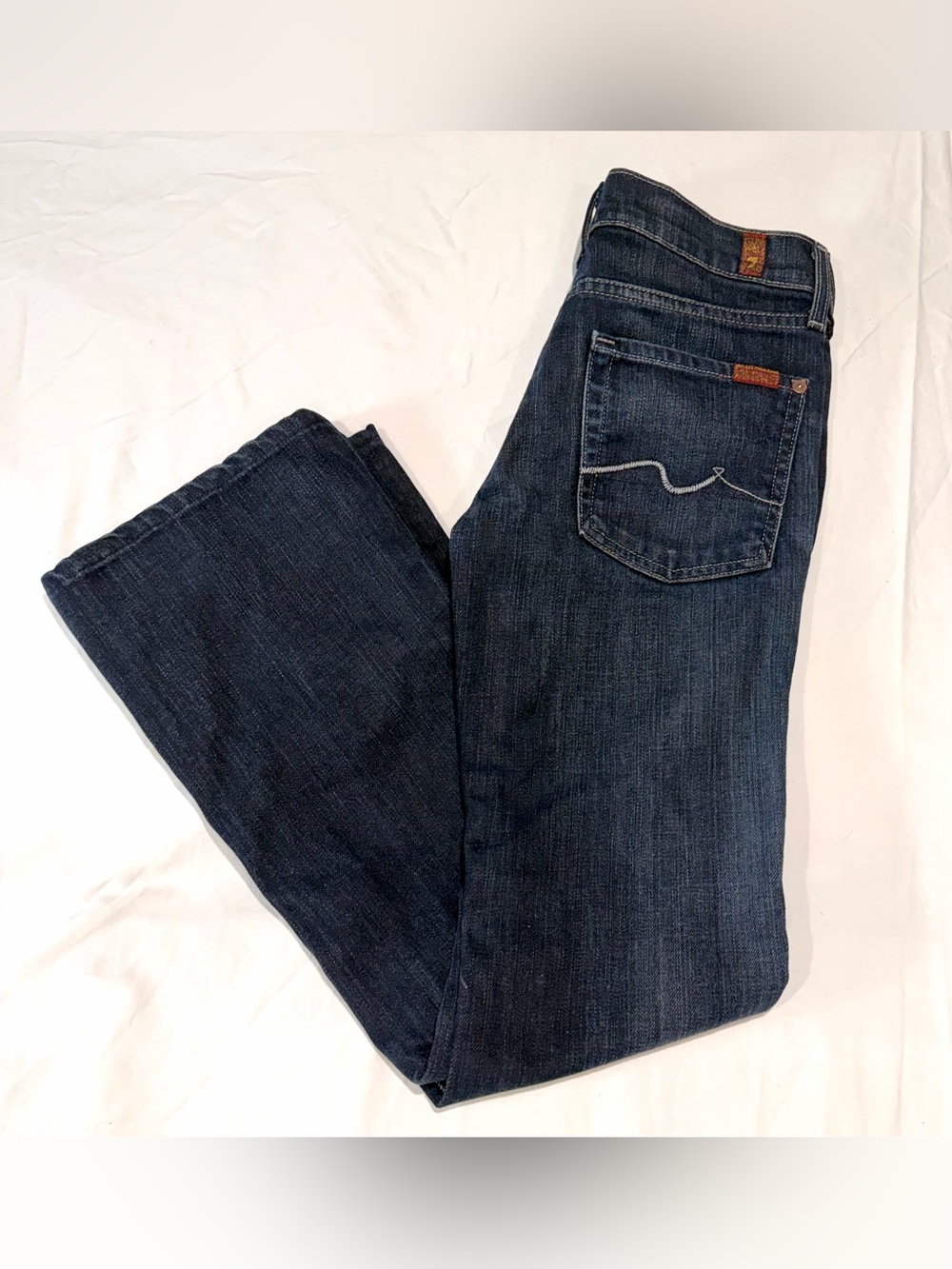 7 For All Mankind Women’s Dark Indigo Boot Cut Jeans, Size 27